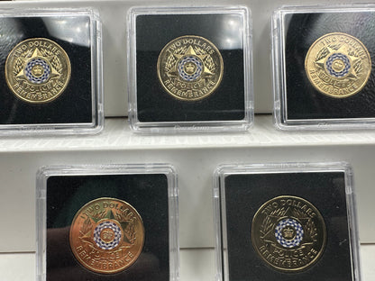 2019 $2 Police Remembrance Coloured Coin in Quadrum holder