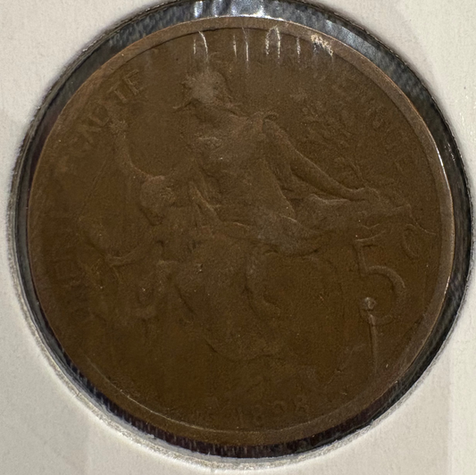 1898 France 5 Centimes KM# 842
