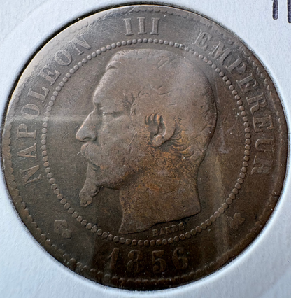 1859 France 10 Centimes Napoleon III km# 771.7