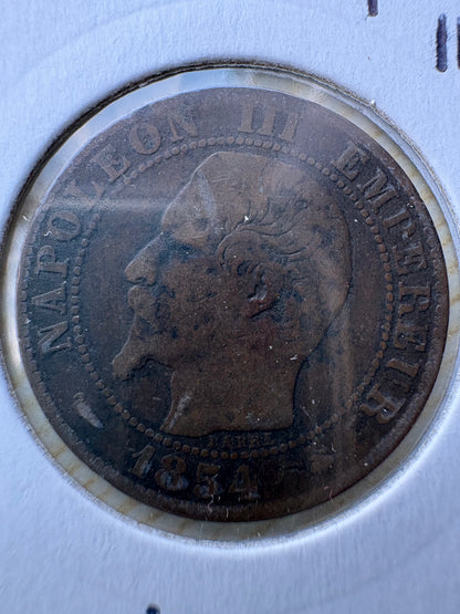 1854BB France 5 Centimes Napoleon III