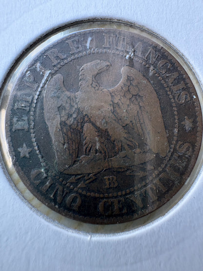 1854BB France 5 Centimes Napoleon III