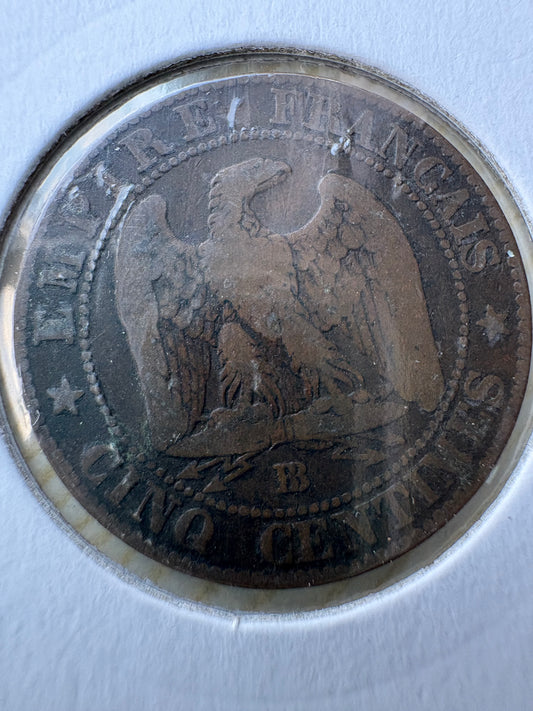 1854BB France 5 Centimes Napoleon III