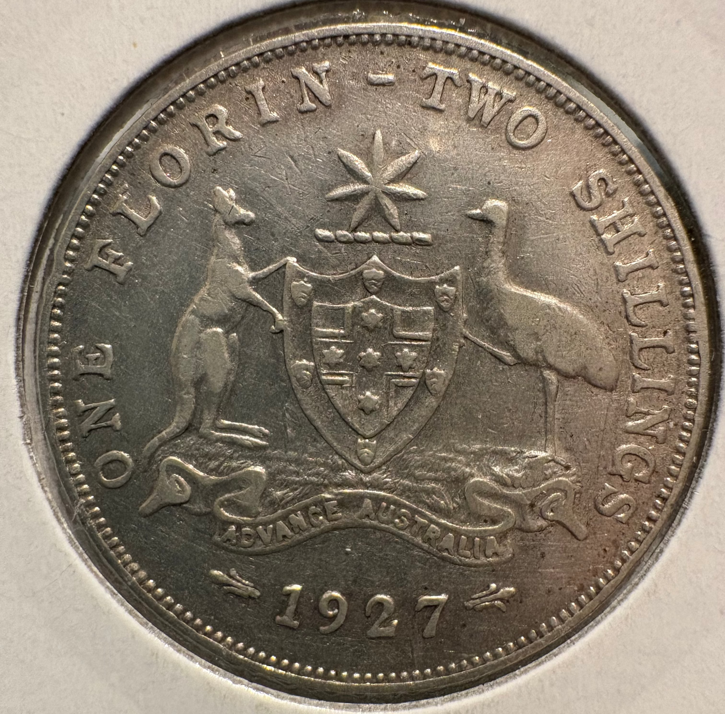 1927 Australian COA Florin .925 Silver KM# 27