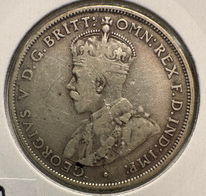1933 Australian Florin .925 Silver KM# 27