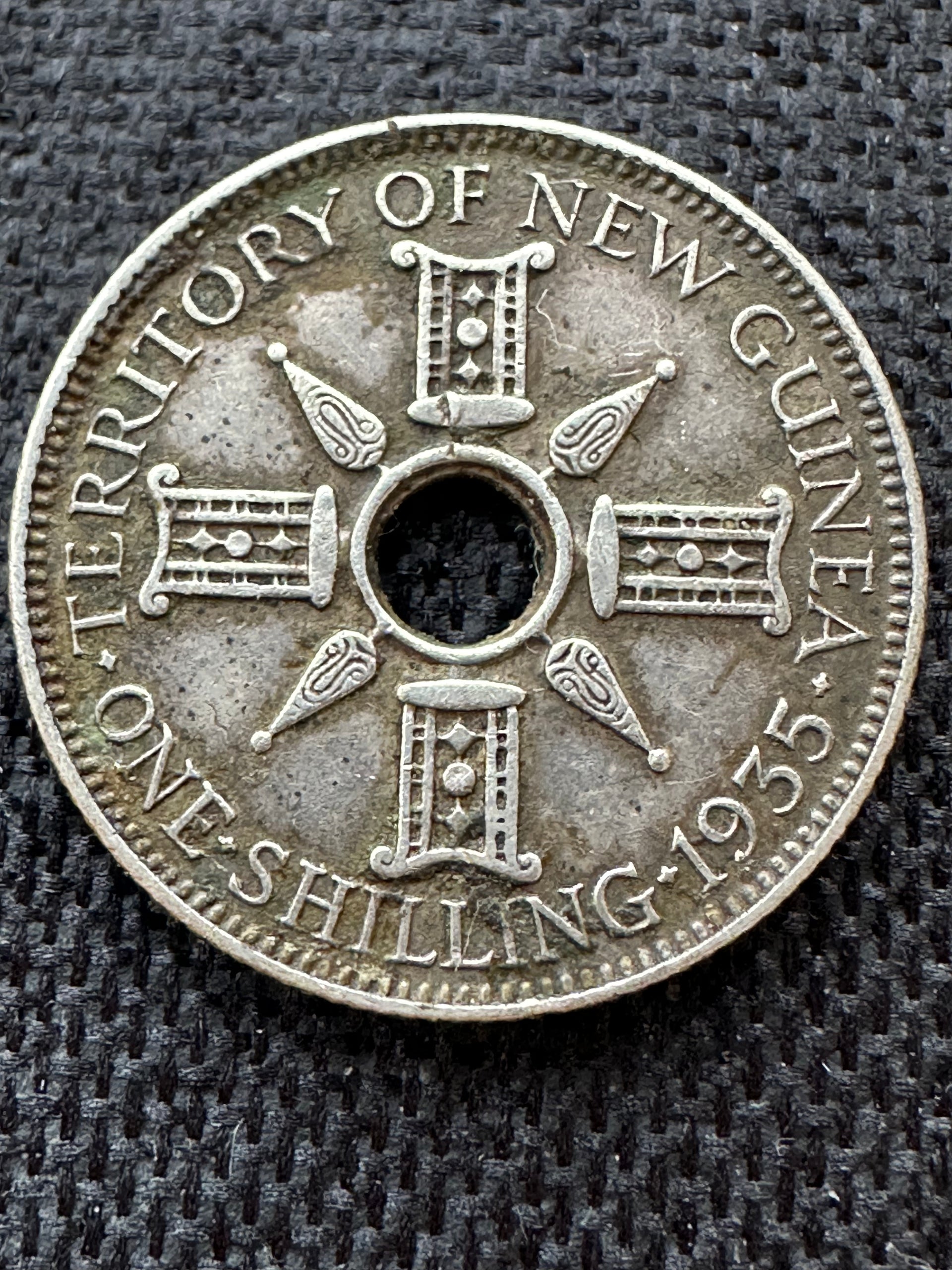 1935 One Shilling Silver Papua of New Guinea Territory of New