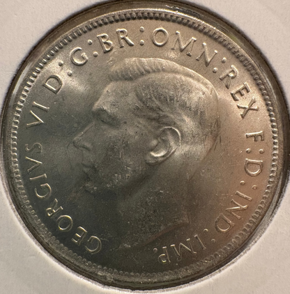 1947 Australian Florin .500 Silver KM# 40a