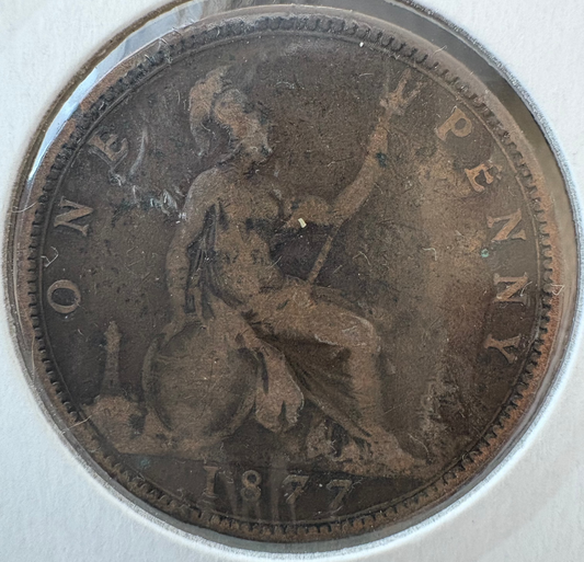 1877 Great Britain Penny KM# 755 - Large Date