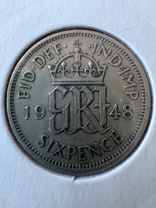 1948 Great Britain Sixpence KM# 862