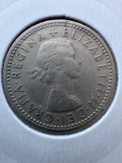 1957 Great Britain Sixpence KM# 903
