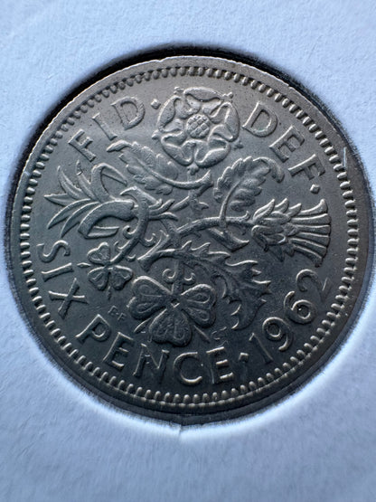 1962 Great Britain Sixpence KM# 903