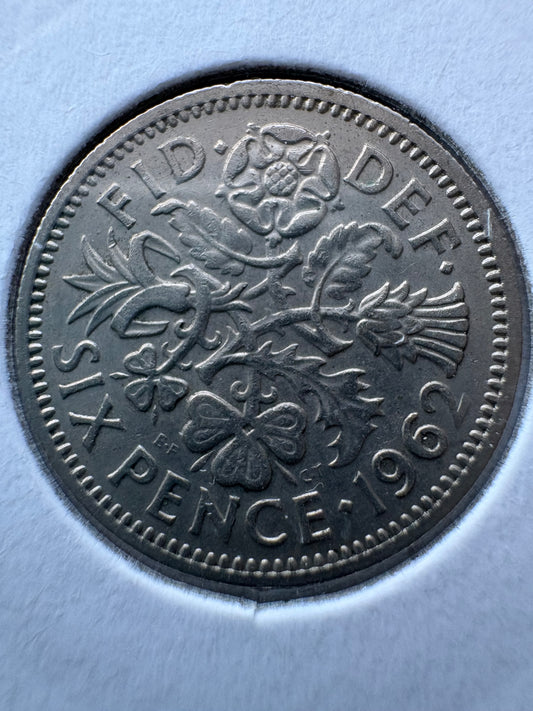 1962 Great Britain Sixpence KM# 903