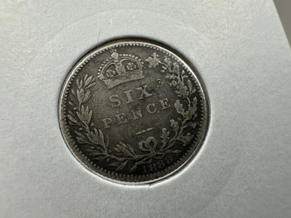 1888 Great Britain UK Victoria Jubilee Sixpence - .925 silver