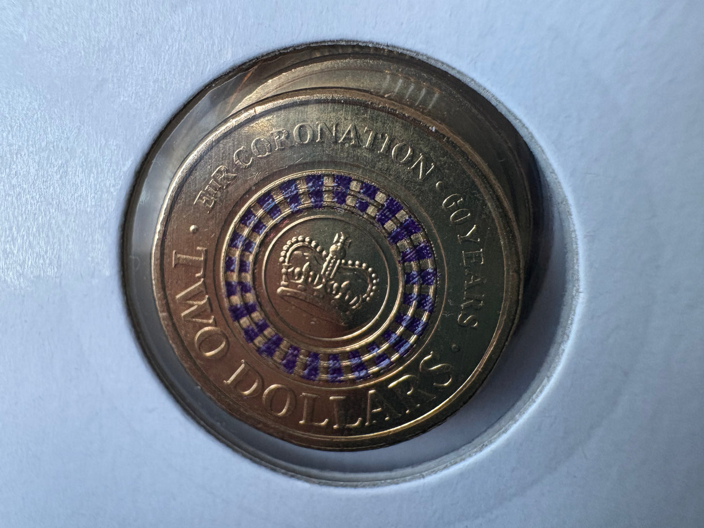 2013 Australian $2 PURPLE Queens Coronation coin - UNCIRCULATED