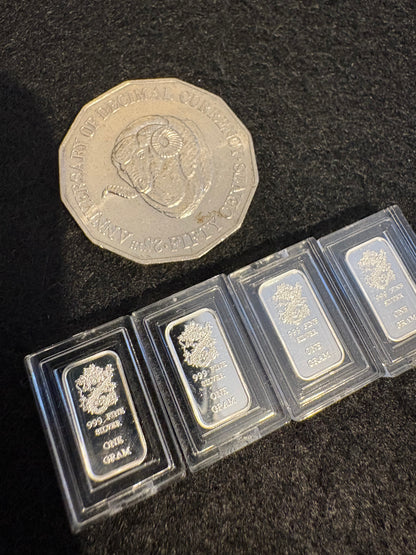 Mini Fractional Silver 1 gram Bar - Dragon