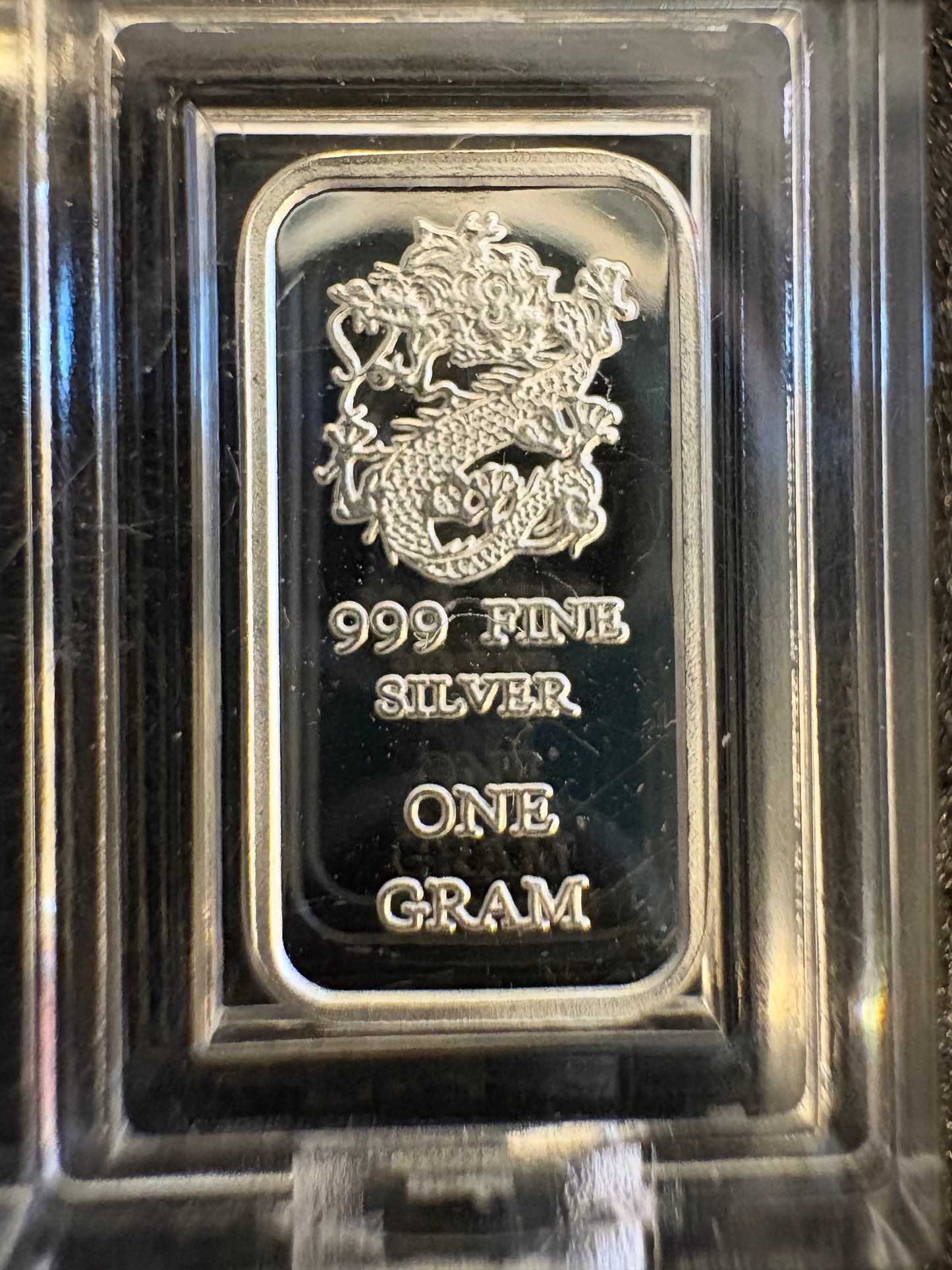 Mini Fractional Silver 1 gram Bar - Dragon
