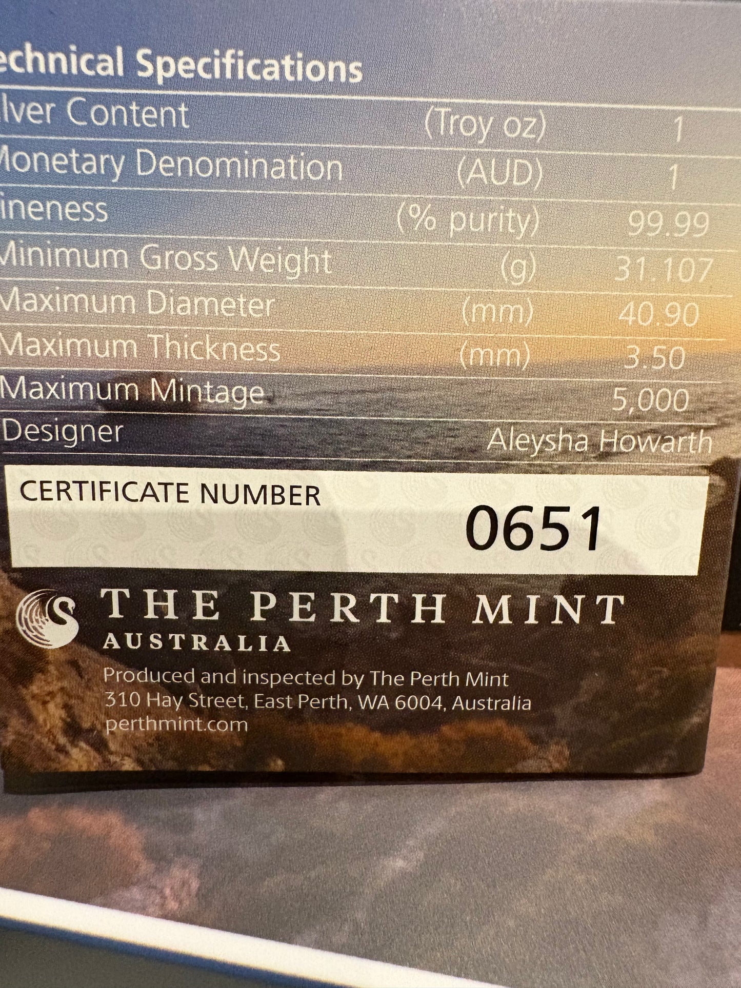 2024 Australian Quokka 1oz Silver Proof Coloured Perth Mint Presentation Case & COA