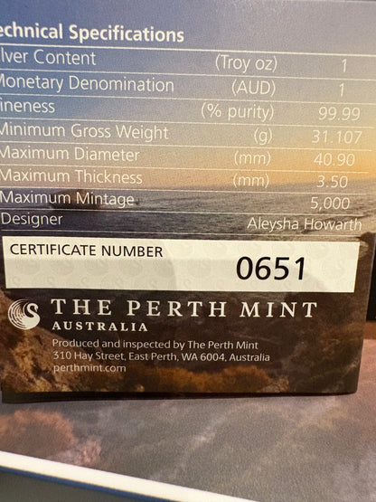 2024 Australian Quokka 1oz Silver Proof Coloured Perth Mint Presentation Case & COA