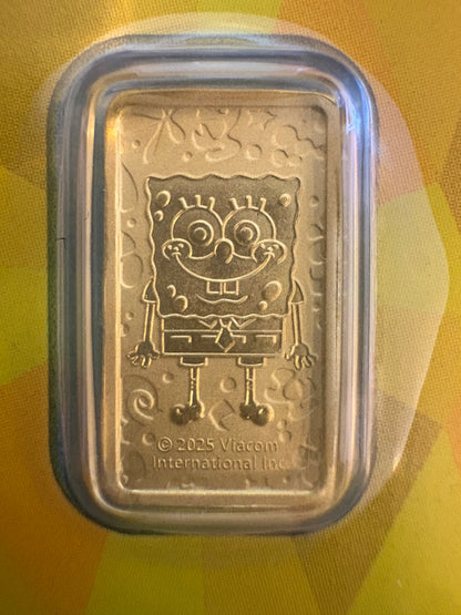 2025 SPONGEBOB SQUAREPANTS – 1g .9999 Gold Perth Mint Minted Bar