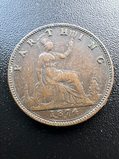 1874 Great Britain Farthing KM# 753