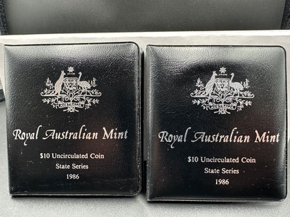 1986 $10 Silver Royal Australian Mint State Series Uncirculated coin - South Australian Jubilee