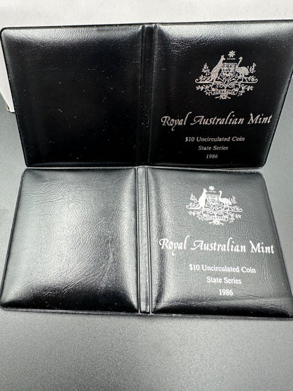 1986 $10 Silver Royal Australian Mint State Series Uncirculated coin - South Australian Jubilee