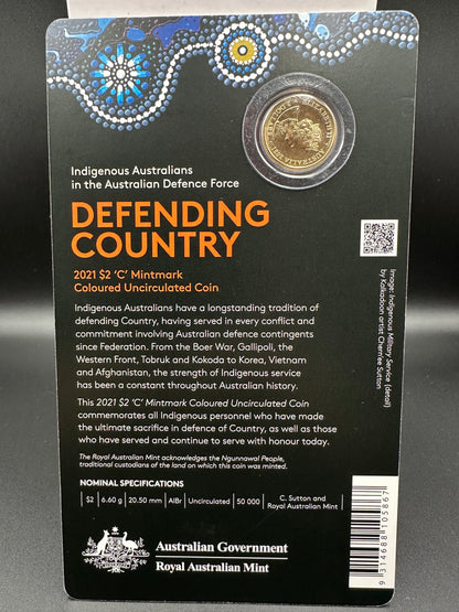 2021 Indigenous Services - Defending Our Country $2 'C' Mintmark Coin