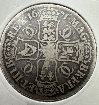 1671 Great Britain UK Silver Crown Charles II - Vicesimo Tertio