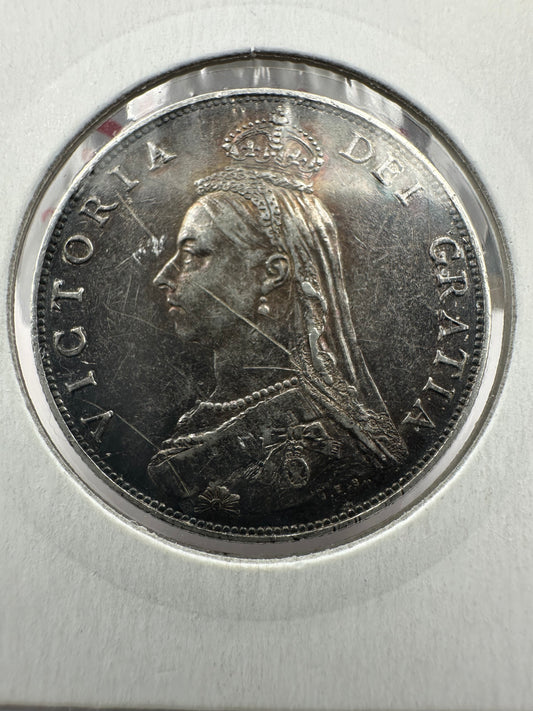 1887 Great Britain UK Queen Victoria Jubilee Florin - .925 Silver