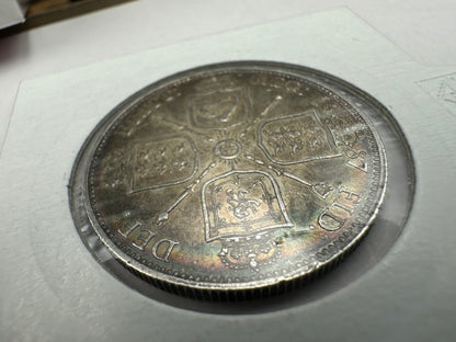 1887 Great Britain UK Queen Victoria Jubilee Florin - .925 Silver