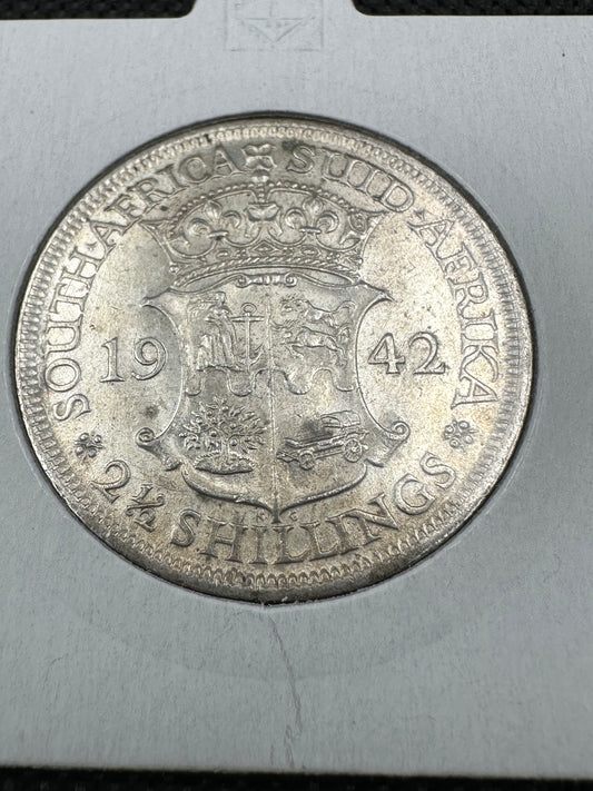 1942 South Africa Silver 2 1/2 Shillings