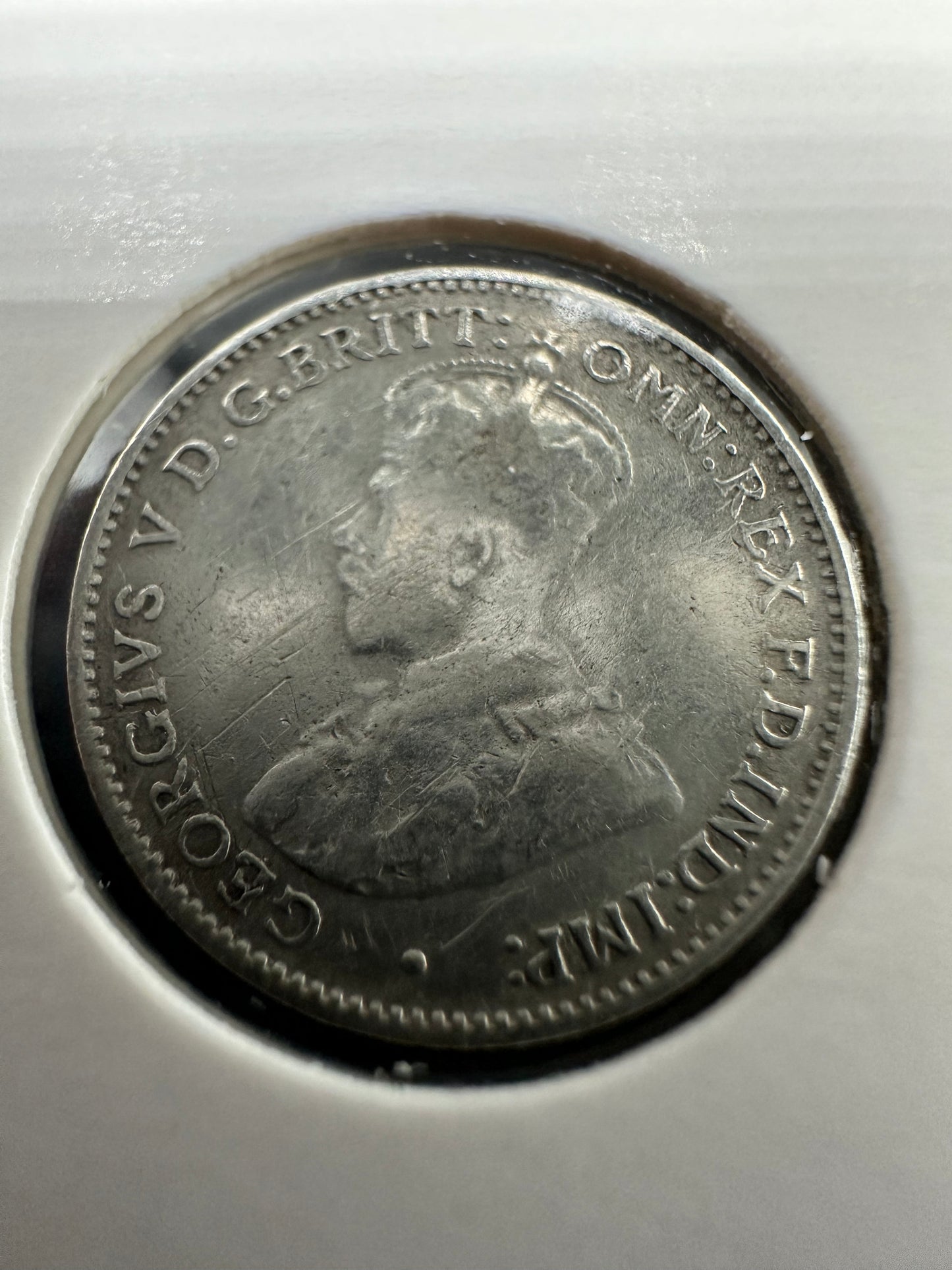 1934 Australia King George V Threepence Silver Coin