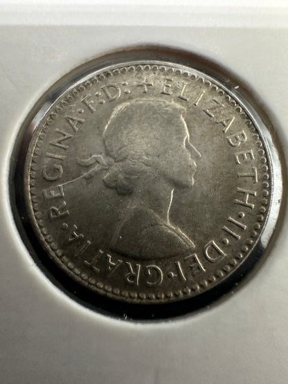 1964 Australia Queen Elizabeth II Threepence Silver Coin