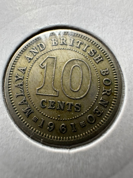 1961 Malaya and British Borneo 10 cent
