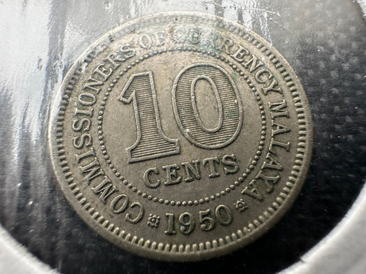1950 Commissioners of Currency Malaya 10 cent
