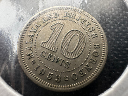 1953 Malaya and British Borneo 10 cent