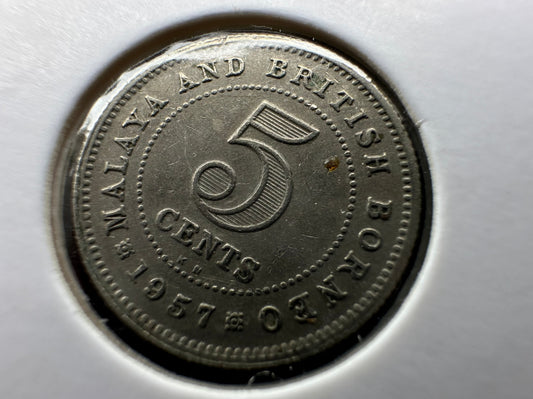 1957 Malaya and British Borneo 5 cent
