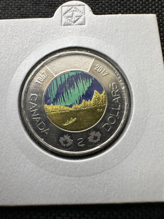 2017 Canadian $2 Glow in the dark Dance of the Spirits Toonie coin