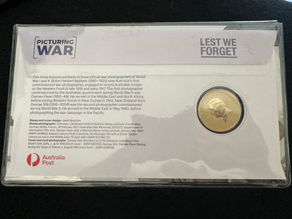 2024 Brisbane ANDA Overprint Lest We Forget - Picturing War PNC with Perth Mint $1