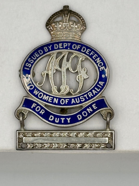 WWI Australian Badge to Women of Australia for Duty Done - Silver
