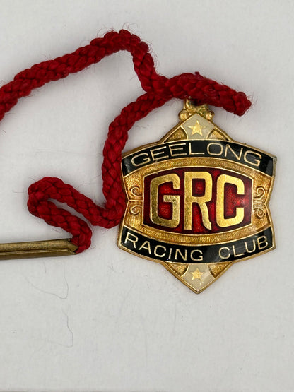 Vintage 1968-1969 GRC Geelong Racing Club Enamel Membership Badge
