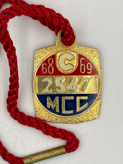 Vintage 1968-1969 MCC Melbourne Cricket Club Annual Membership Enamel Badge