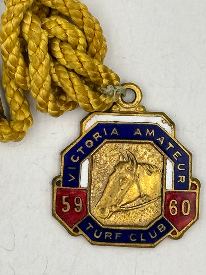 Vintage 1959-1960 Victorian Amateur Turf Club Enamel Badge