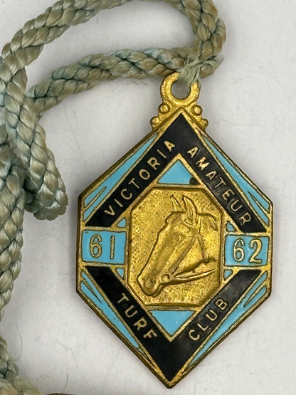 Vintage 1961-1962 Victorian Amateur Turf Club Enamel Badge