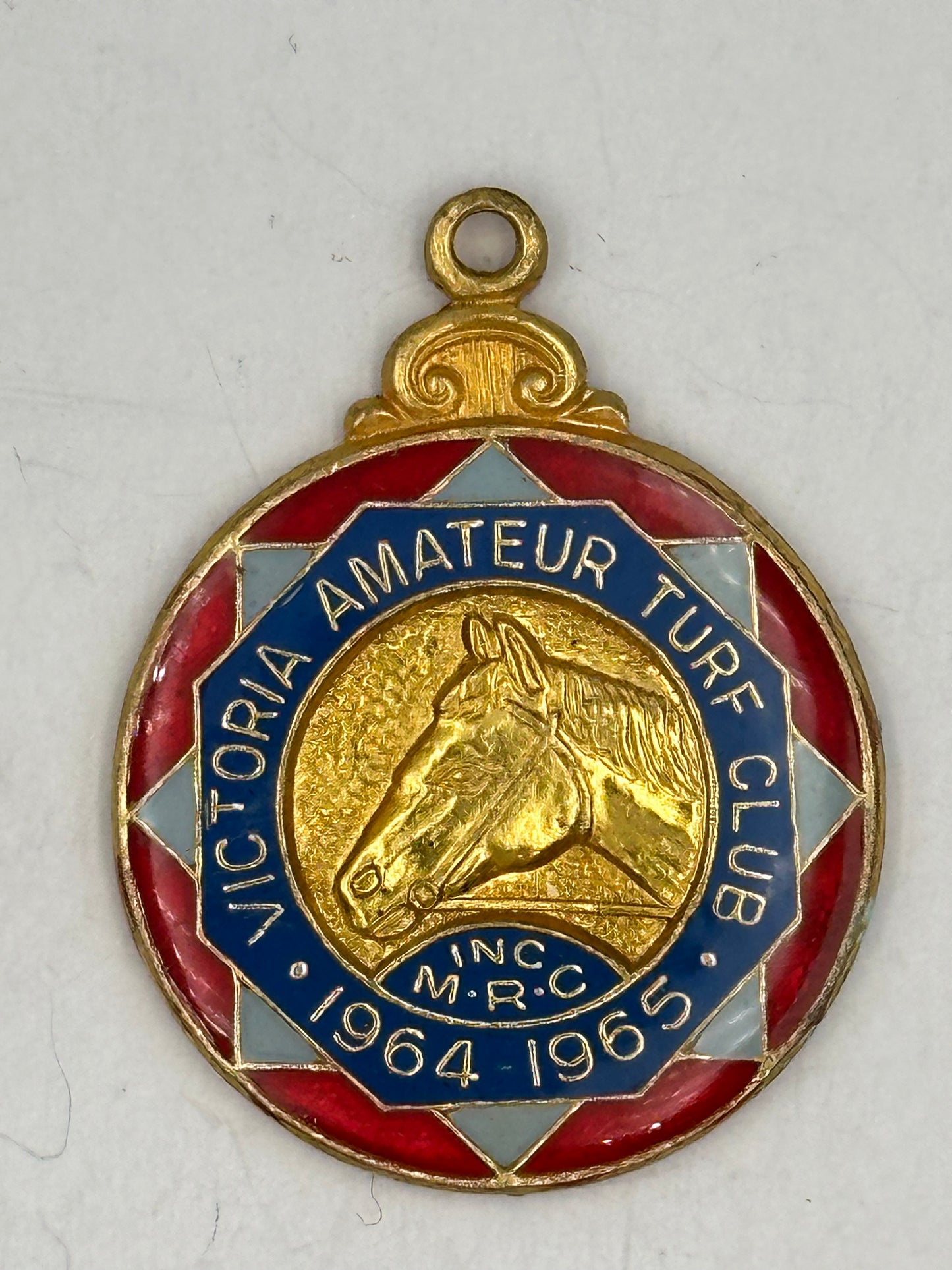 Vintage 1964-1965 Victorian Amateur Turf Club Enamel Badge