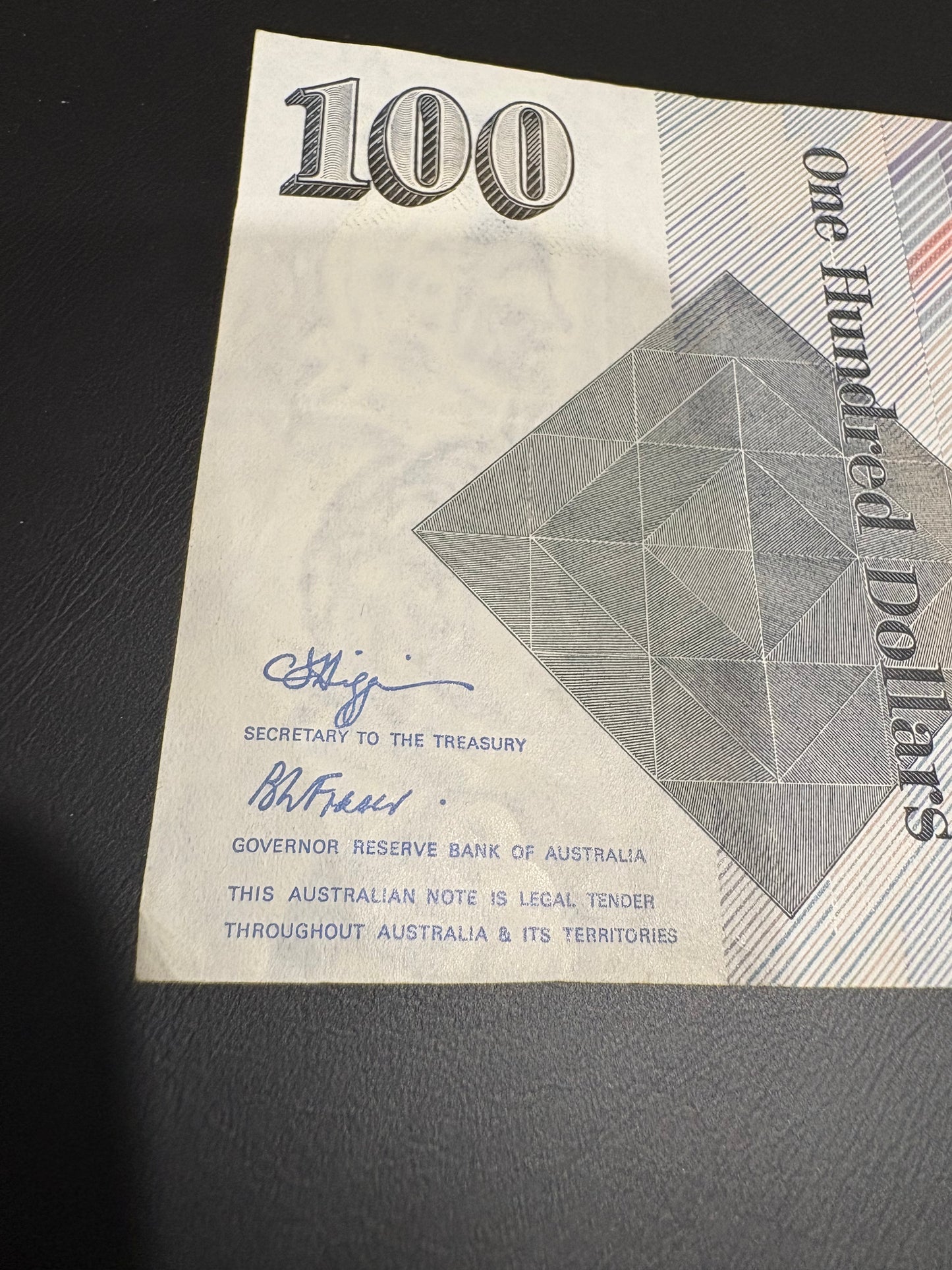 1990 $100 Circulated “Grey Nurse” Australian Paper note - ZEY 350589