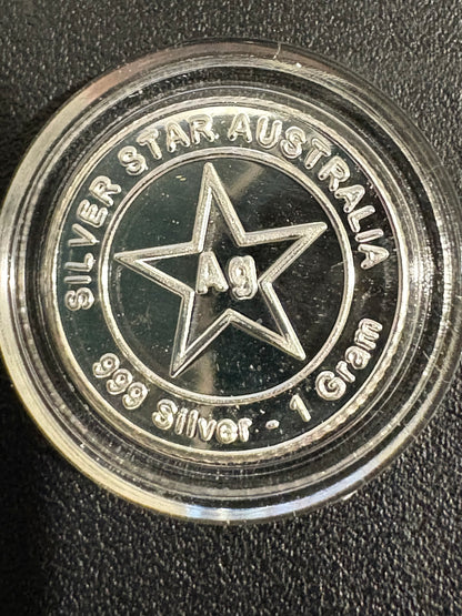 Mini Fractional Silver 1 gram round bullion - Red Poppy