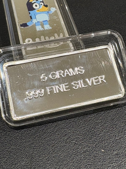 Bluey 5 gram Silver Coloured Rectangular Bar