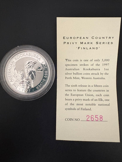 1996-1998 Australia Silver 15-Coin Set – European Country Privy Mark Collection