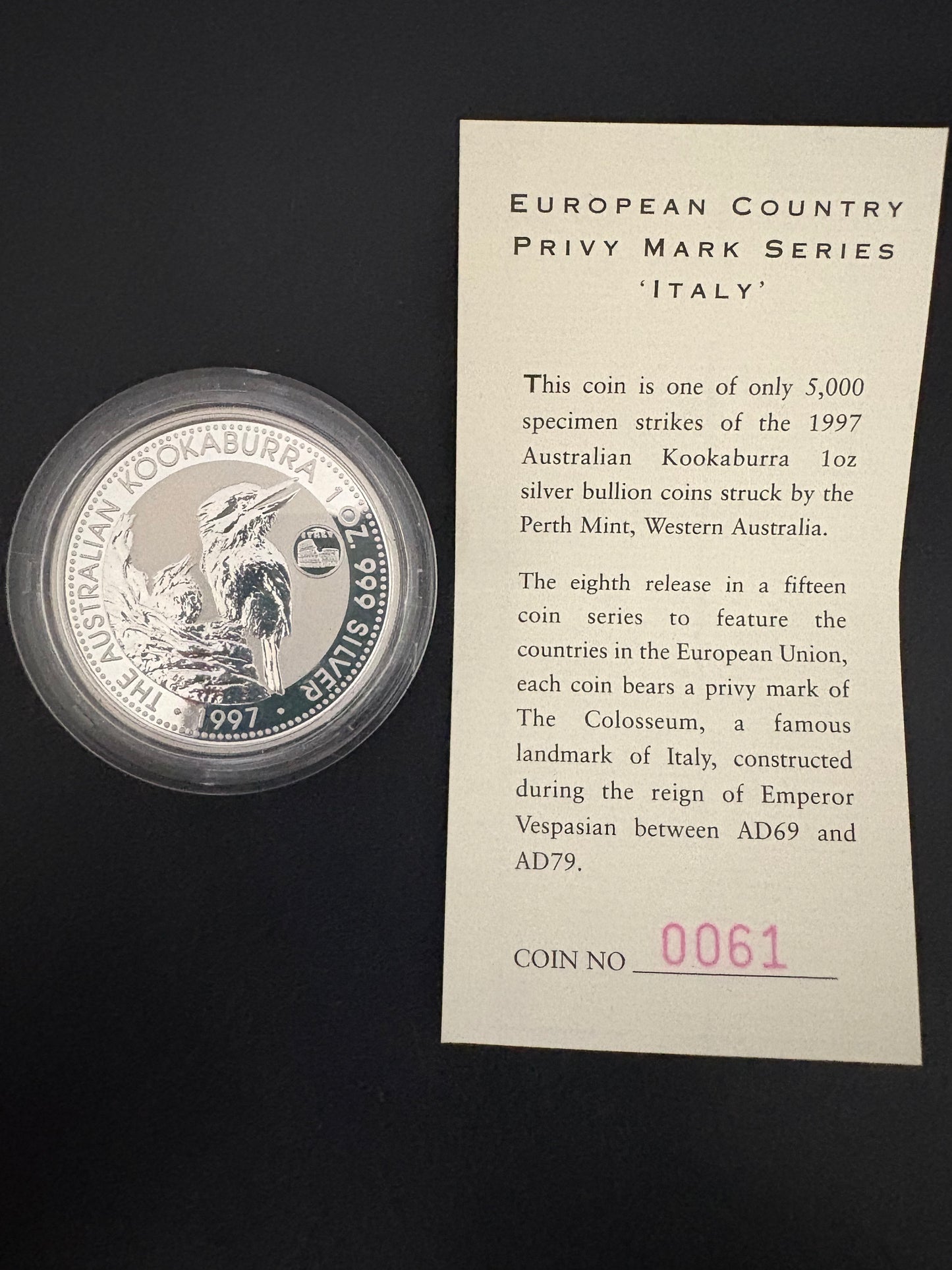 1996-1998 Australia Silver 15-Coin Set – European Country Privy Mark Collection