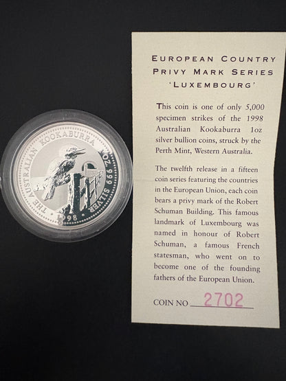 1996-1998 Australia Silver 15-Coin Set – European Country Privy Mark Collection